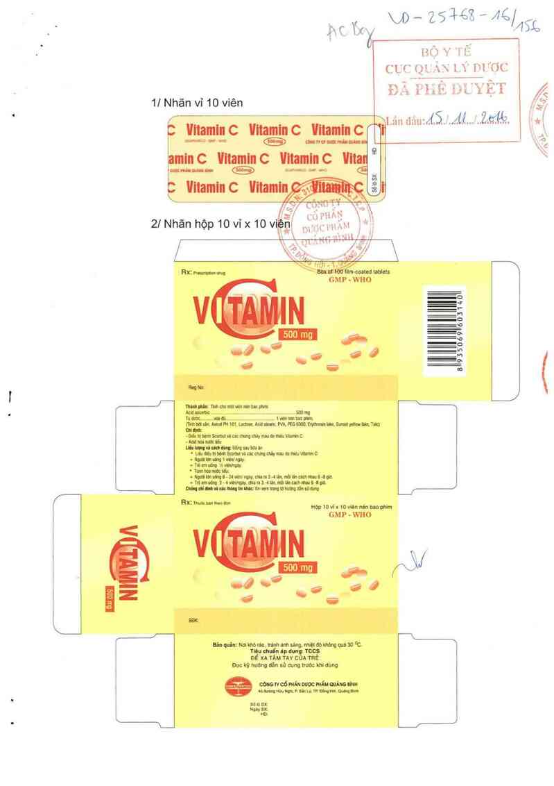 thông tin, cách dùng, giá thuốc Vitamin C 500 mg - ảnh 0