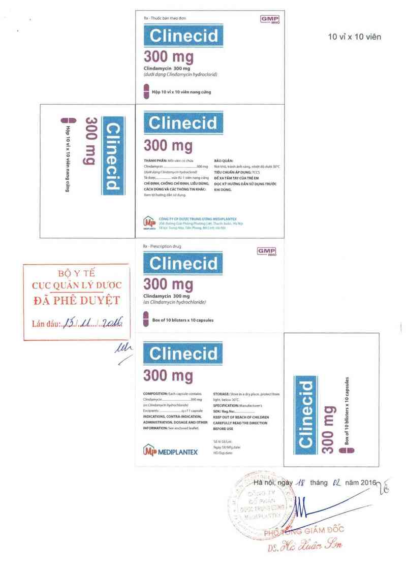 thông tin, cách dùng, giá thuốc Clinecid 300 mg - ảnh 0