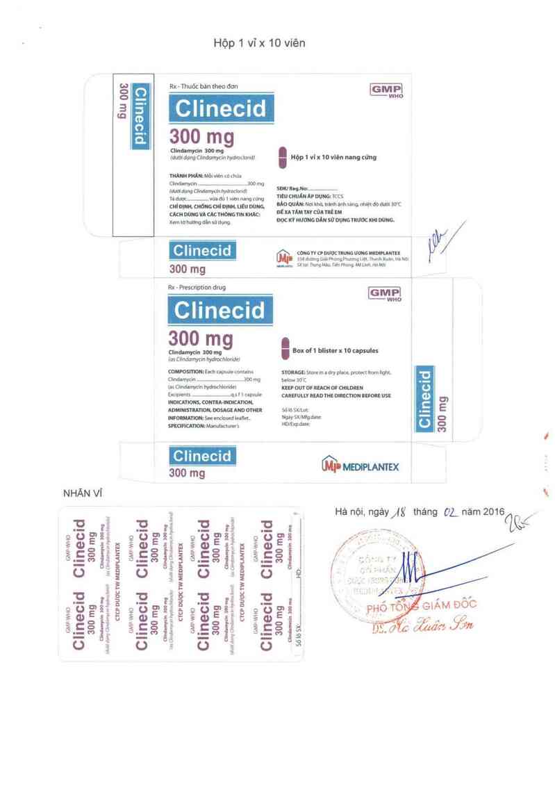 thông tin, cách dùng, giá thuốc Clinecid 300 mg - ảnh 1