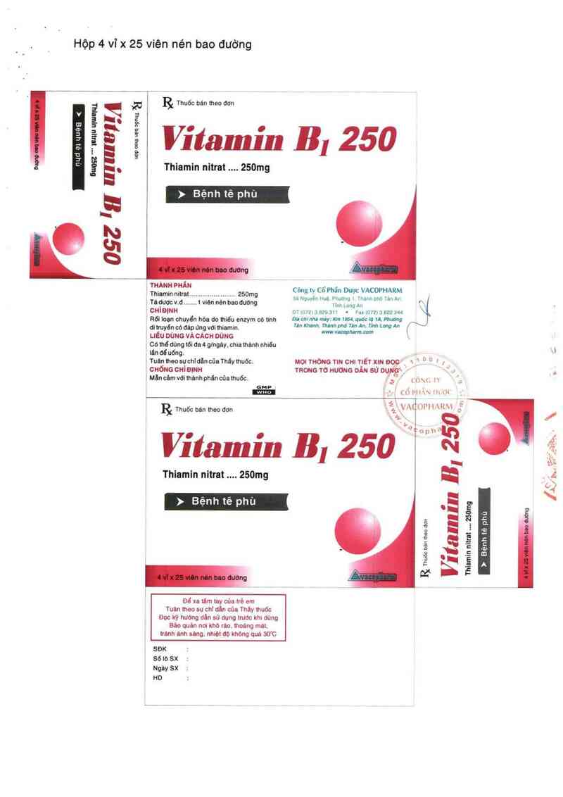 thông tin, cách dùng, giá thuốc Vitamin B1 250 - ảnh 4