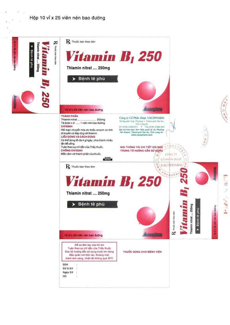 thông tin, cách dùng, giá thuốc Vitamin B1 250 - ảnh 5