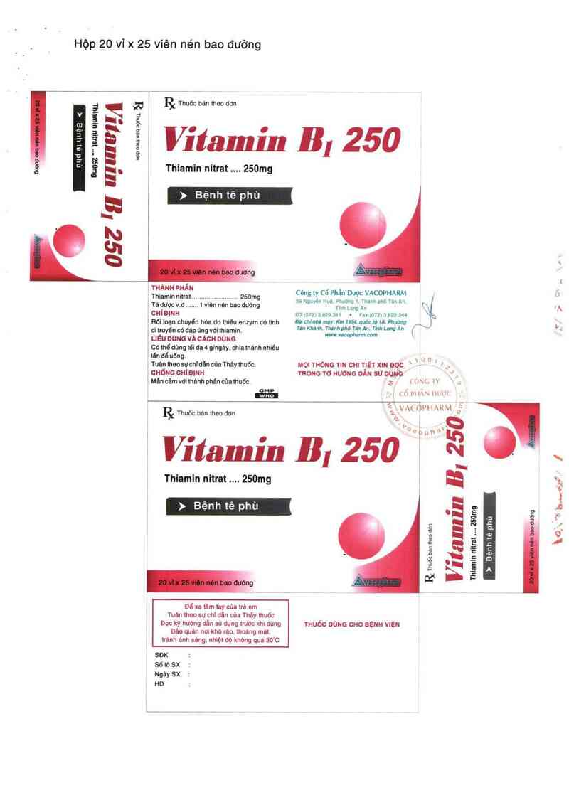 thông tin, cách dùng, giá thuốc Vitamin B1 250 - ảnh 6