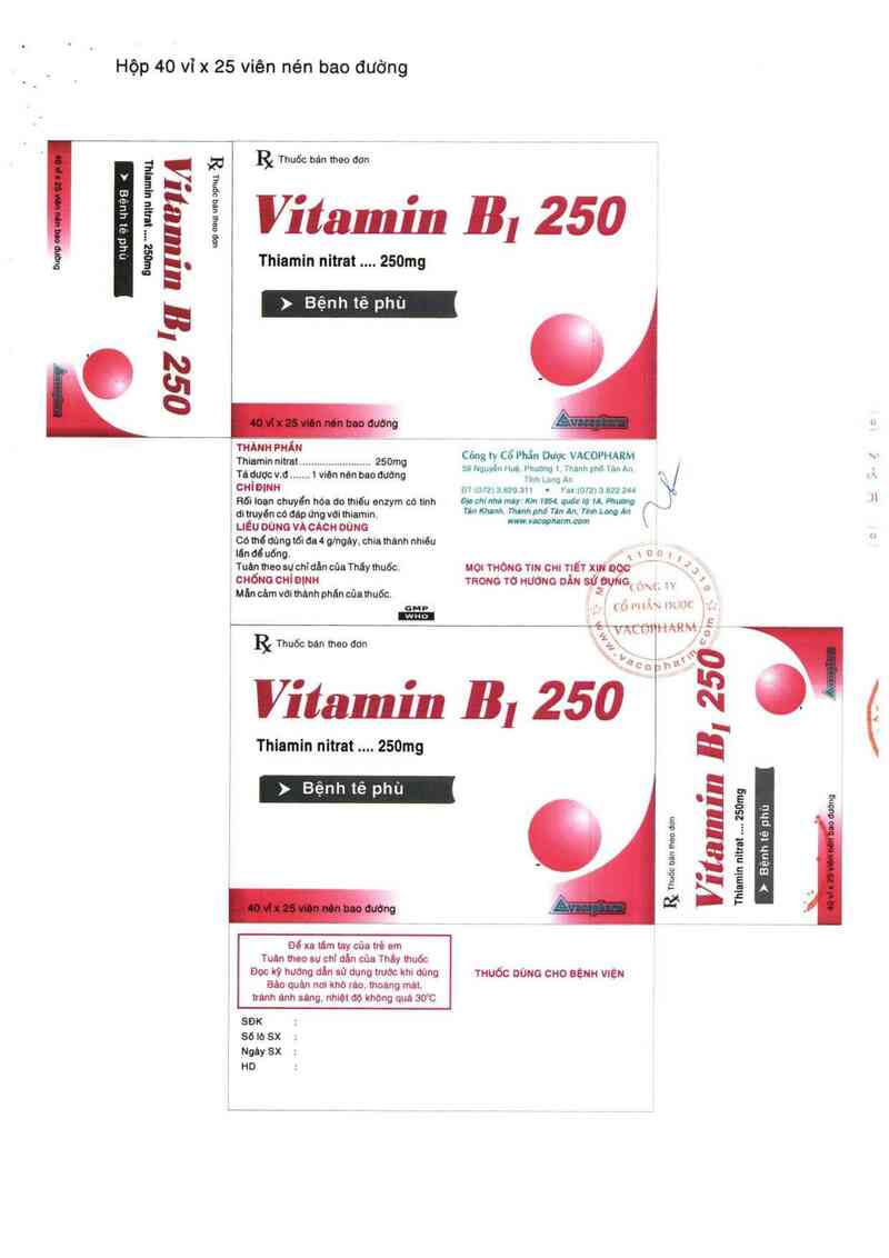 thông tin, cách dùng, giá thuốc Vitamin B1 250 - ảnh 7