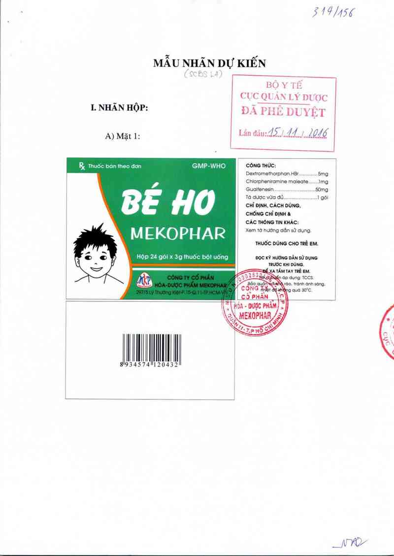 thông tin, cách dùng, giá thuốc Bé ho Mekophar - ảnh 0
