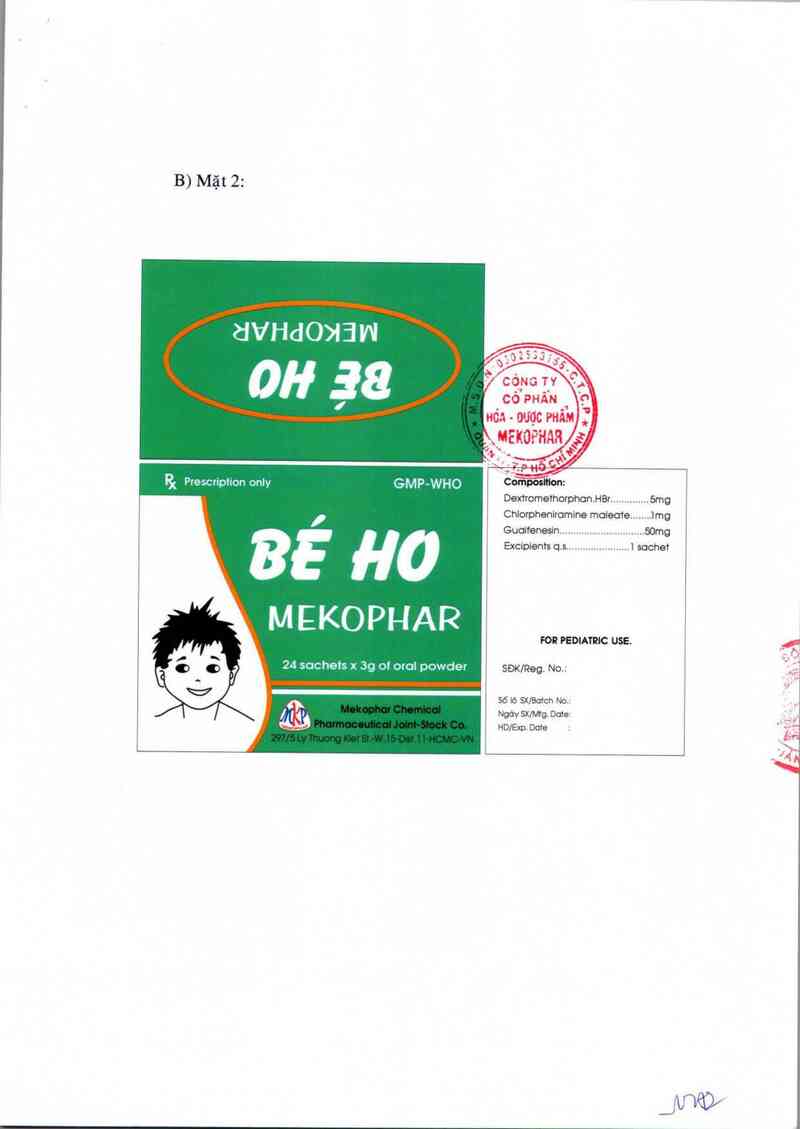 thông tin, cách dùng, giá thuốc Bé ho Mekophar - ảnh 1