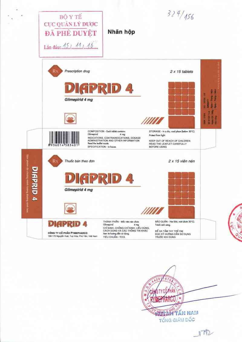 thông tin, cách dùng, giá thuốc Diaprid 4 - ảnh 0