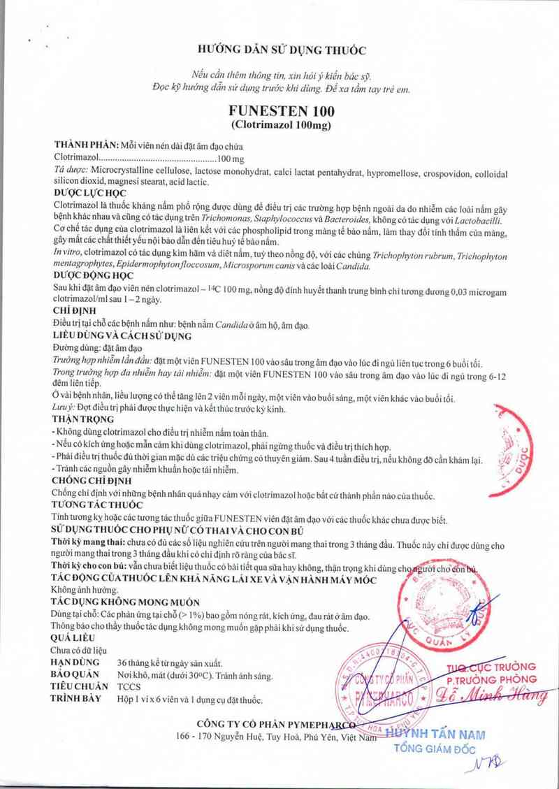 thông tin, cách dùng, giá thuốc Funesten 100 - ảnh 1