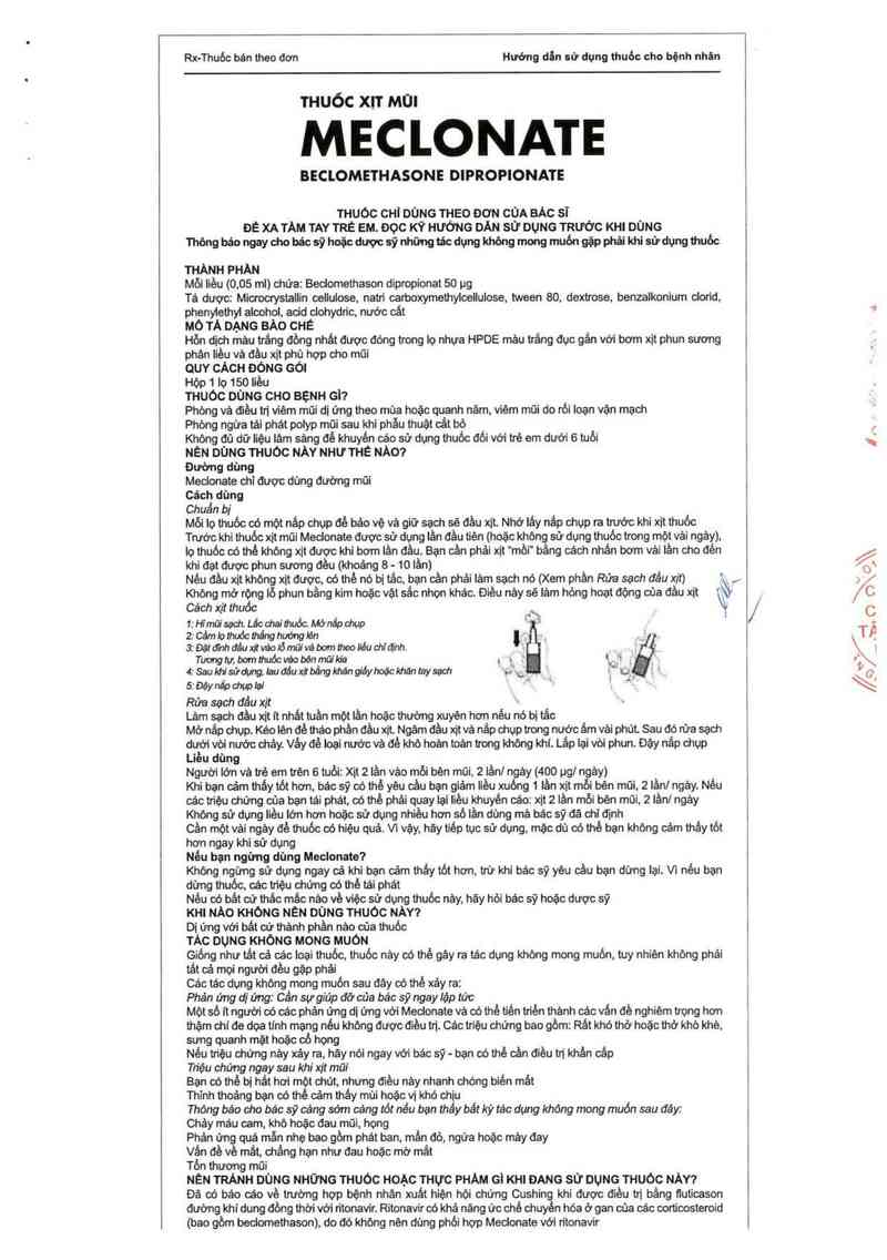 thông tin, cách dùng, giá thuốc Meclonate - ảnh 1