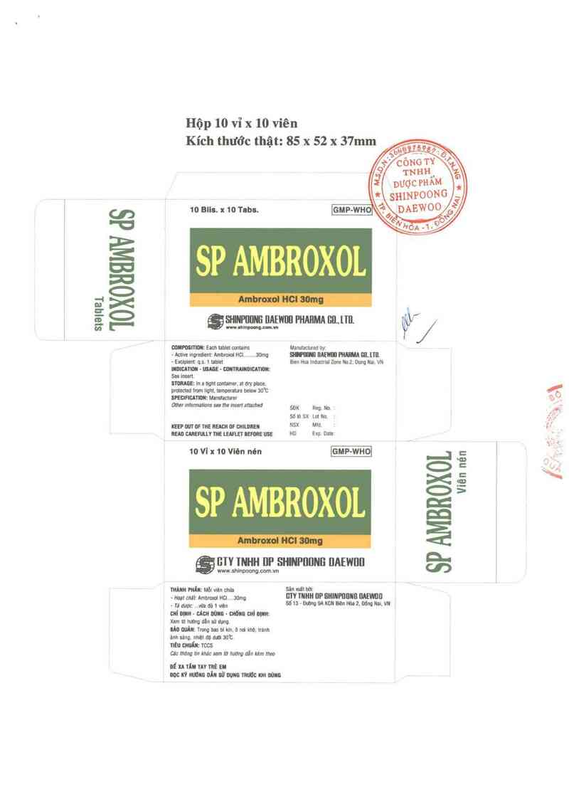 thông tin, cách dùng, giá thuốc SP Ambroxol - ảnh 1