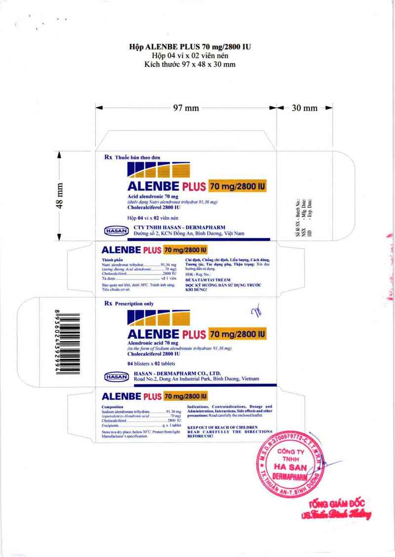 thông tin, cách dùng, giá thuốc Alenbe Plus 70mg/2800 IU - ảnh 2
