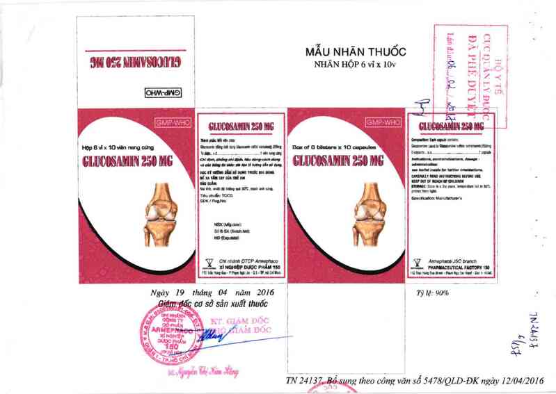 thông tin, cách dùng, giá thuốc Glucosamin 250 mg - ảnh 0
