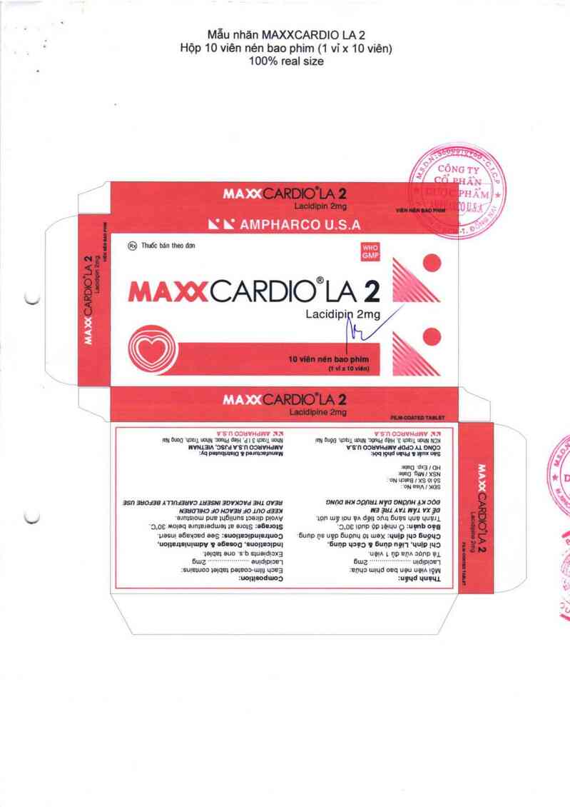 thông tin, cách dùng, giá thuốc Maxxcardio LA 2 - ảnh 1