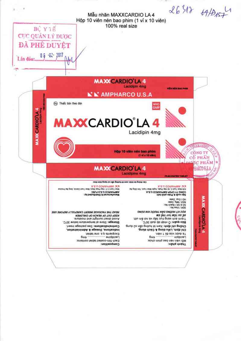 thông tin, cách dùng, giá thuốc Maxxcardio LA 4 - ảnh 0