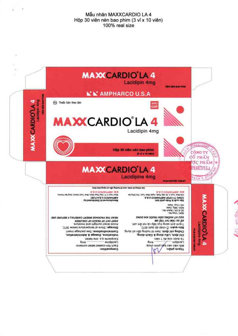 thông tin, cách dùng, giá thuốc Maxxcardio LA 4 - ảnh 1