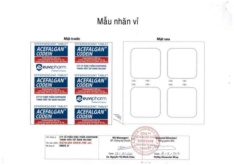 thông tin, cách dùng, giá thuốc Acefalgan Codein - ảnh 1