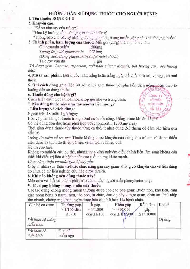thông tin, cách dùng, giá thuốc Bone-Glu - ảnh 4