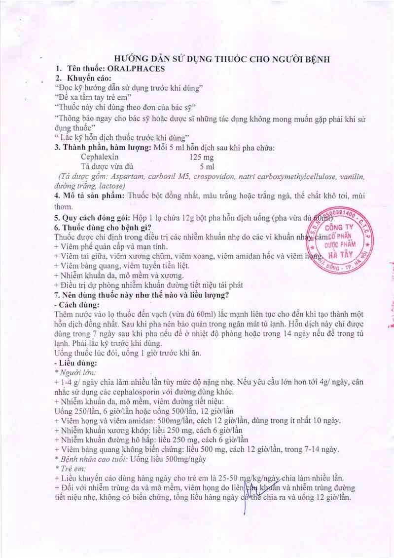 thông tin, cách dùng, giá thuốc Oralphaces - ảnh 5