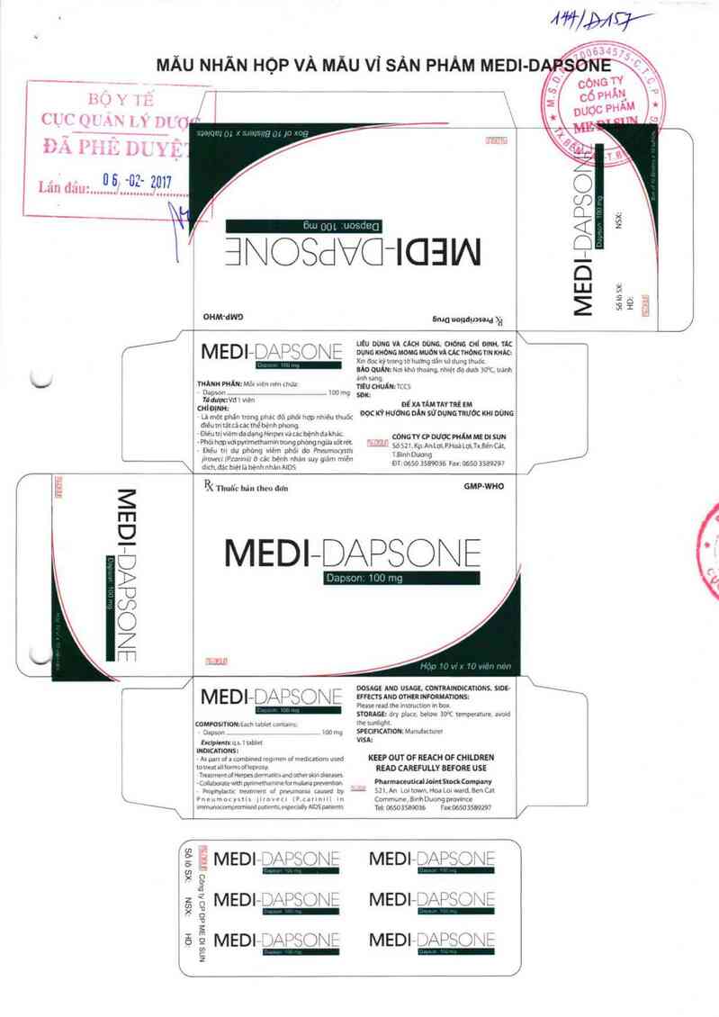 thông tin, cách dùng, giá thuốc Medi-Dapsone - ảnh 0