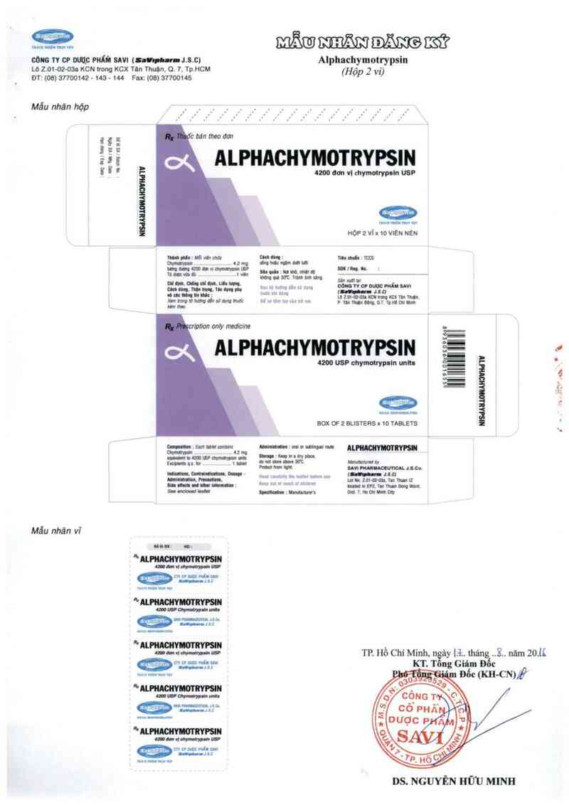 thông tin, cách dùng, giá thuốc Alphachymotrypsin - ảnh 1