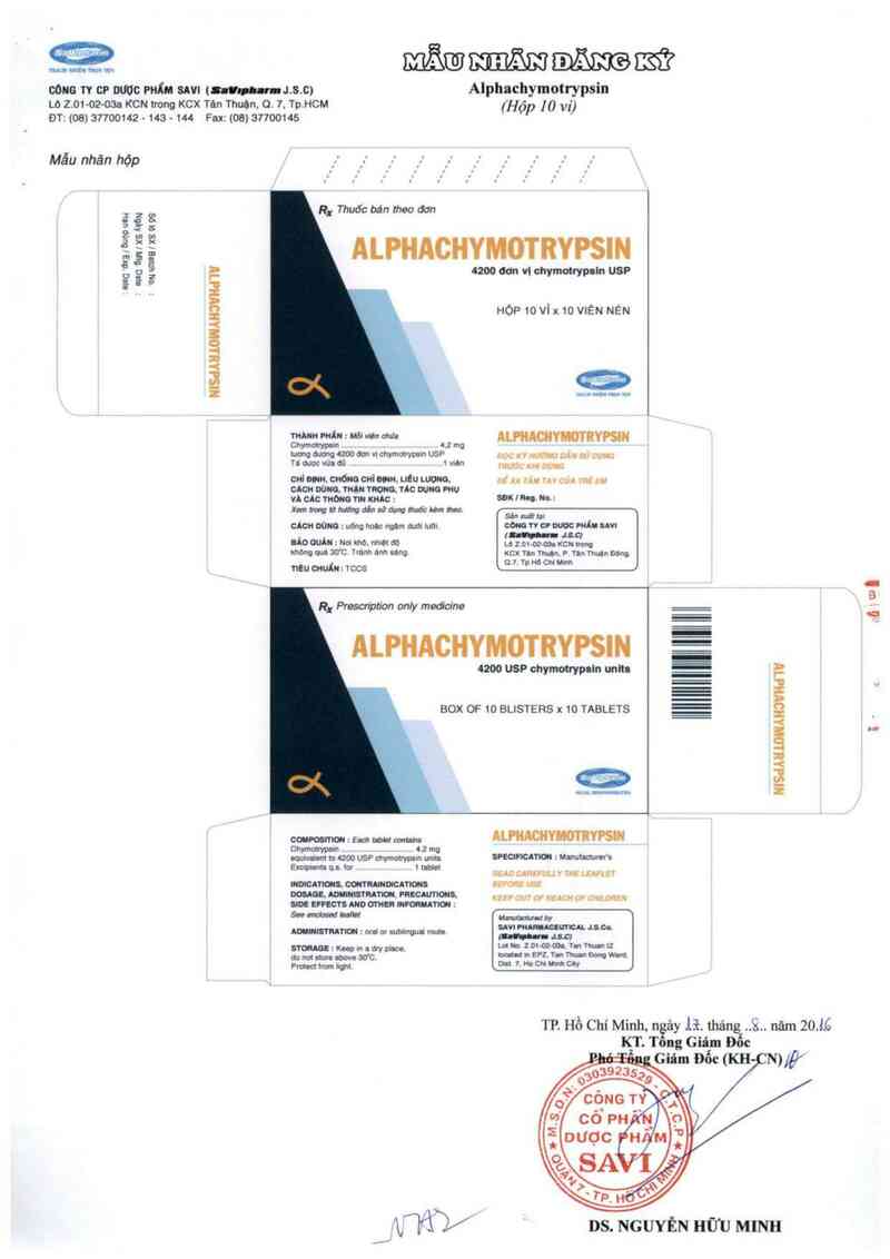 thông tin, cách dùng, giá thuốc Alphachymotrypsin - ảnh 2