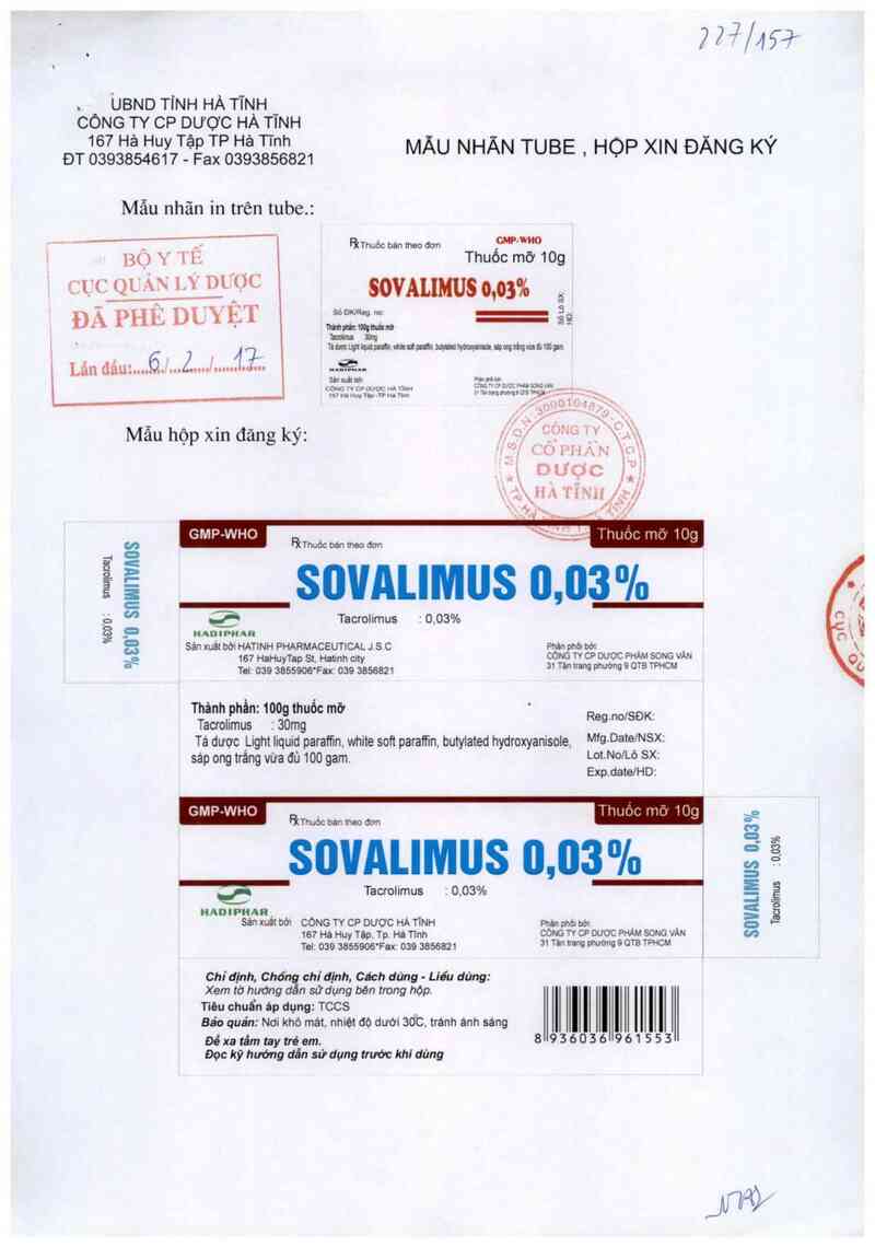 thông tin, cách dùng, giá thuốc Sovalimus 0,03% - ảnh 0