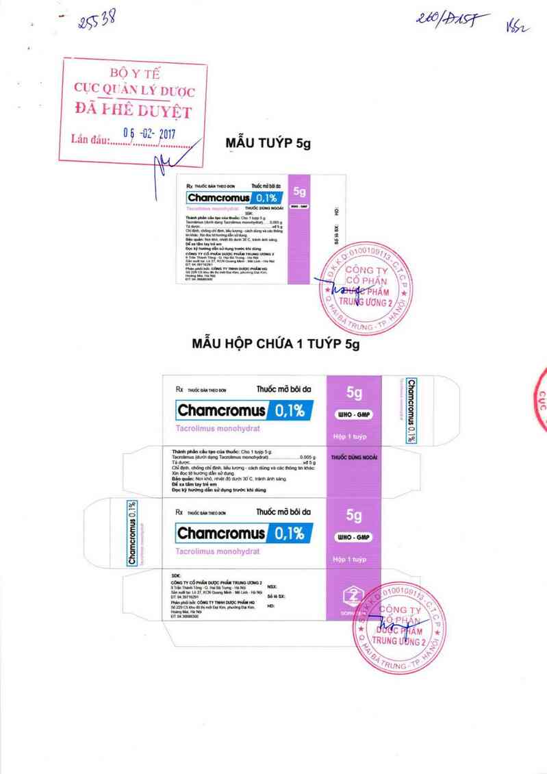 thông tin, cách dùng, giá thuốc Chamcromus 0,1% - ảnh 0