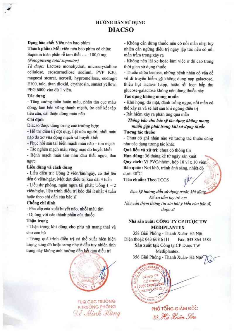 thông tin, cách dùng, giá thuốc Diacso - ảnh 1