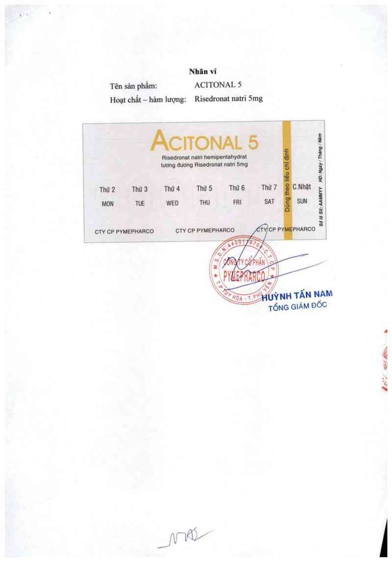 thông tin, cách dùng, giá thuốc Acitonal 5 - ảnh 1