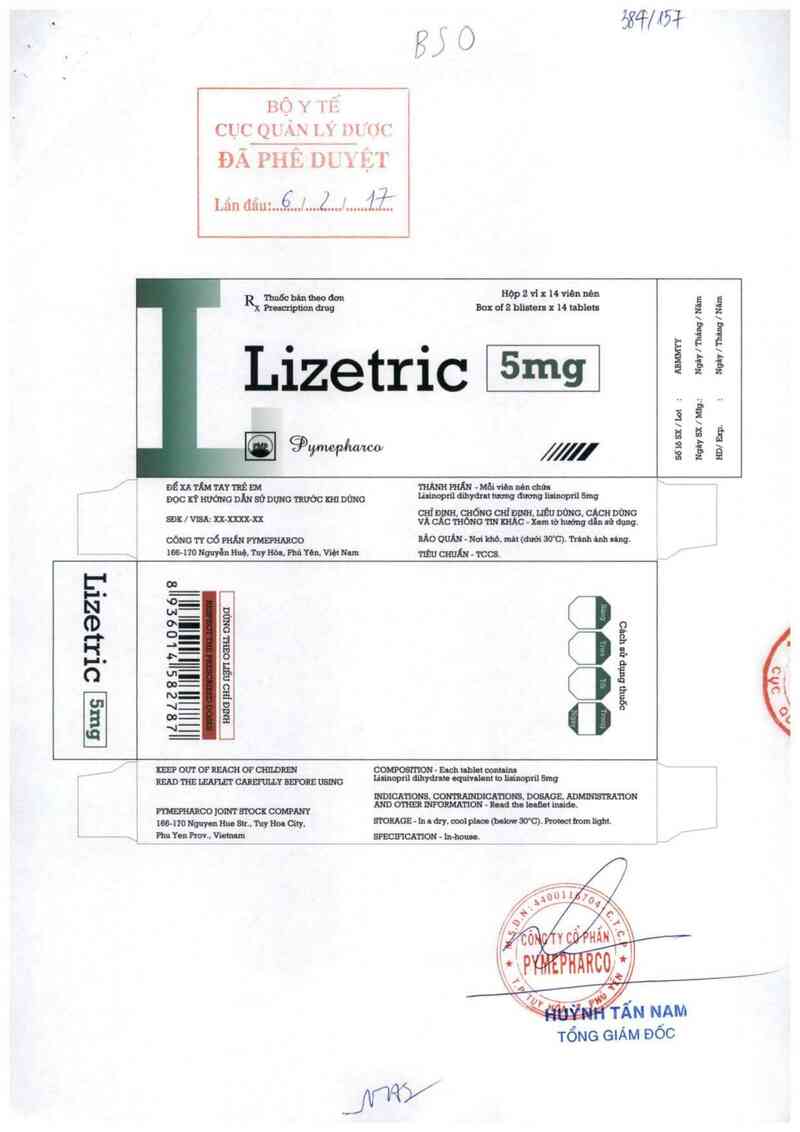 thông tin, cách dùng, giá thuốc Lizetric 5mg - ảnh 0
