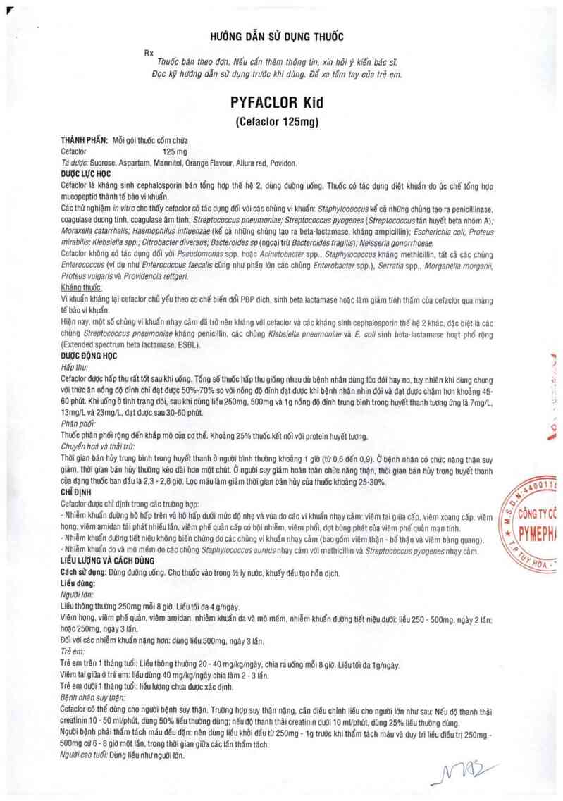 thông tin, cách dùng, giá thuốc Pyfaclor Kid - ảnh 4