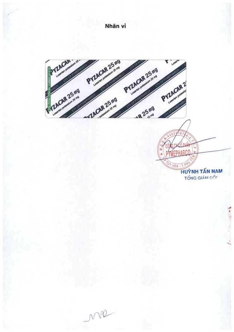 thông tin, cách dùng, giá thuốc Pyzacar 25 mg - ảnh 1