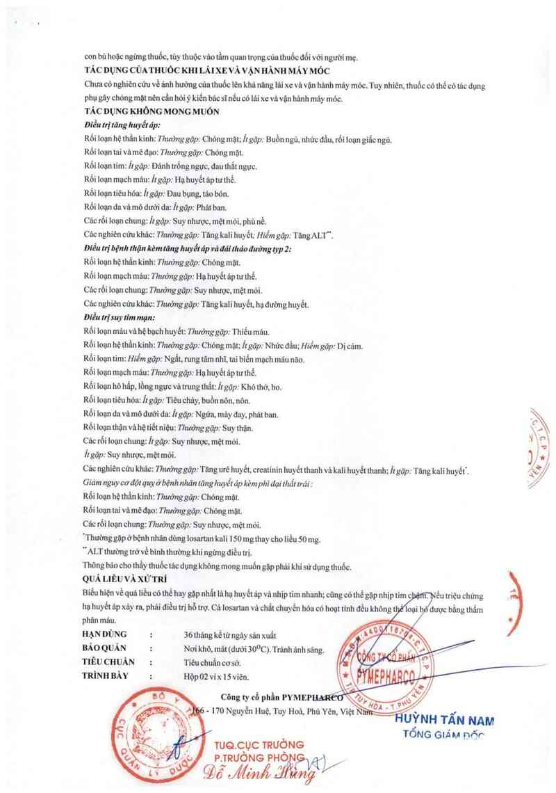 thông tin, cách dùng, giá thuốc Pyzacar 50 mg - ảnh 5