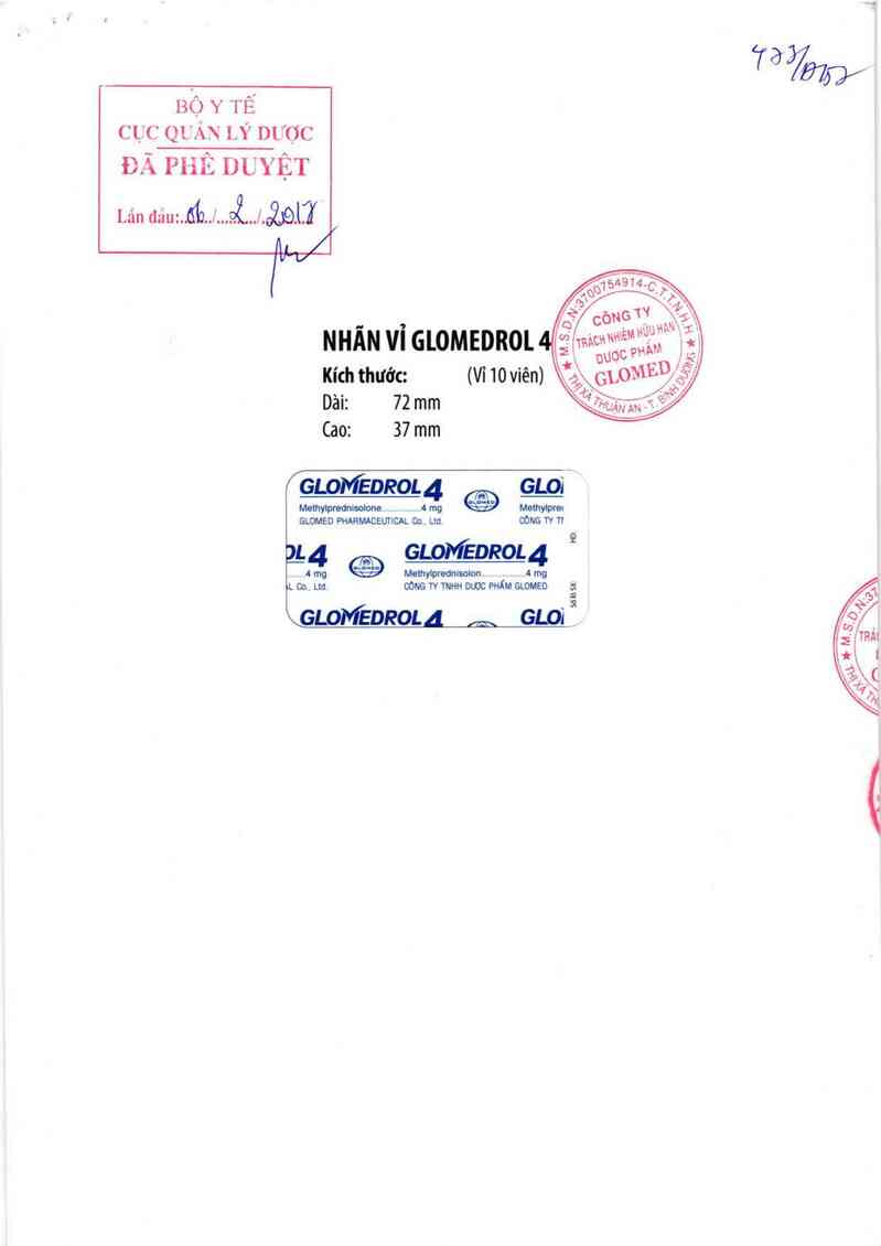 thông tin, cách dùng, giá thuốc Glomedrol 4 - ảnh 0