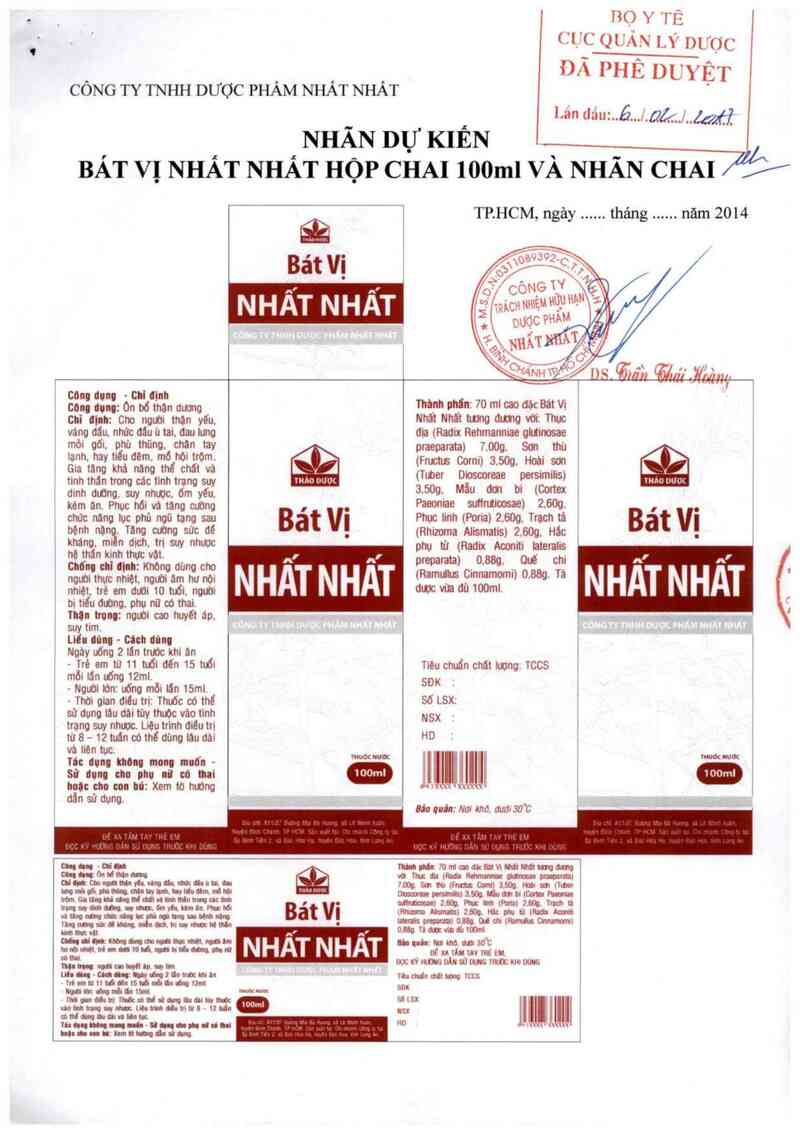 thông tin, cách dùng, giá thuốc Bát vị Nhất nhất - ảnh 0