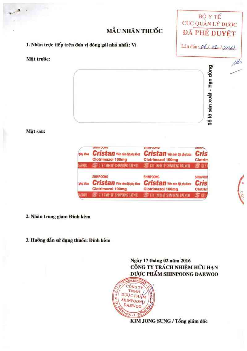 thông tin, cách dùng, giá thuốc Shinpoong Cristan - ảnh 0