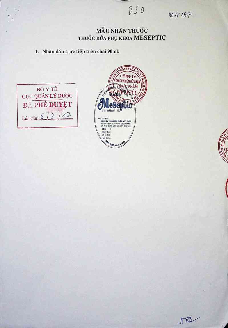 thông tin, cách dùng, giá thuốc Thuốc rửa phụ khoa Meseptic - ảnh 0