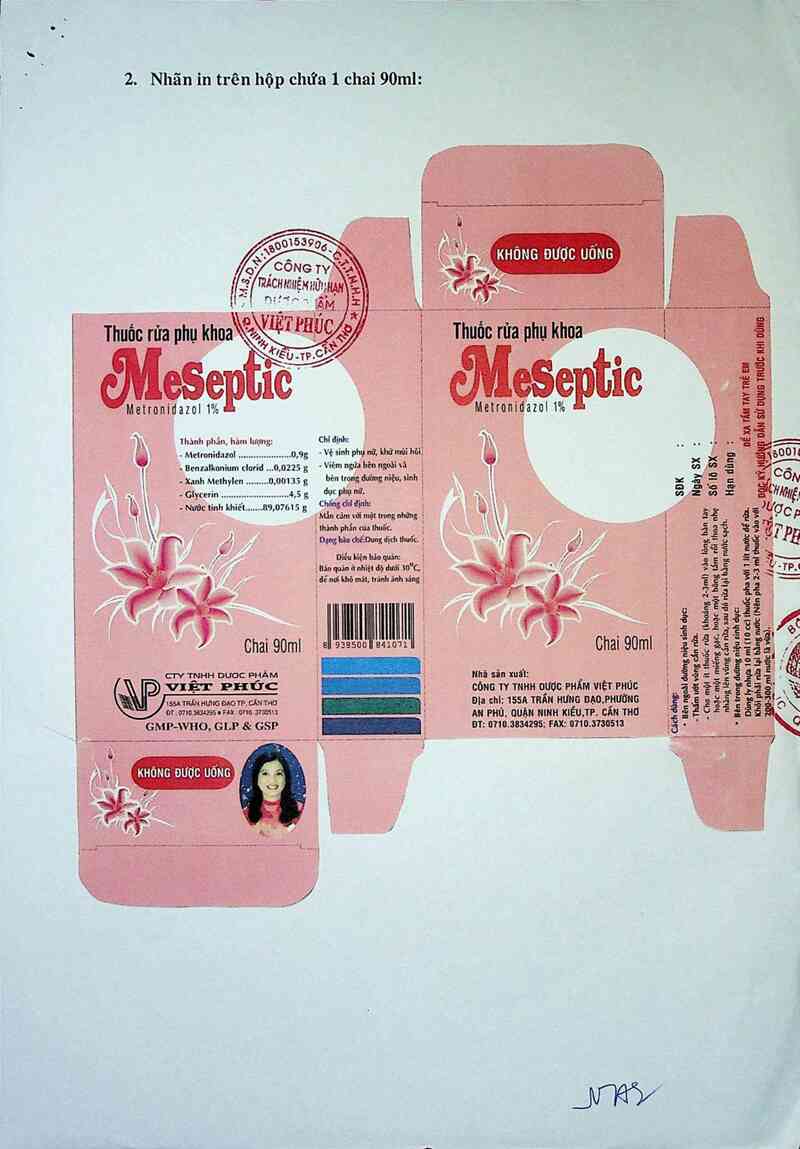 thông tin, cách dùng, giá thuốc Thuốc rửa phụ khoa Meseptic - ảnh 1