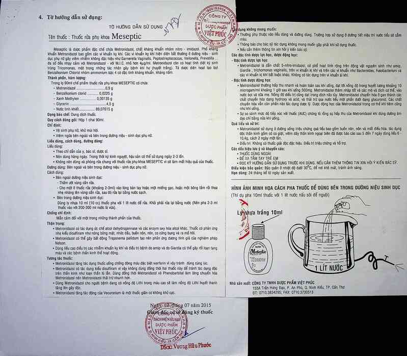 thông tin, cách dùng, giá thuốc Thuốc rửa phụ khoa Meseptic - ảnh 4