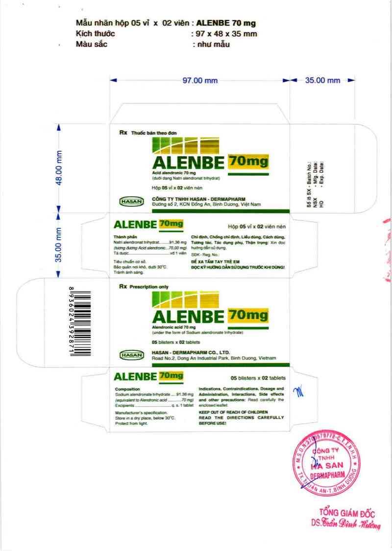 thông tin, cách dùng, giá thuốc Alenbe 70mg - ảnh 1