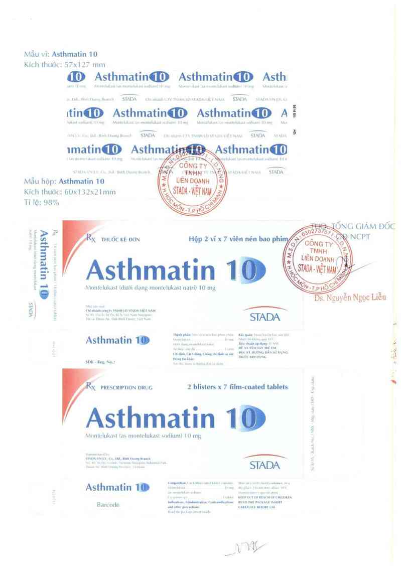 thông tin, cách dùng, giá thuốc Asthmatin 10 - ảnh 1