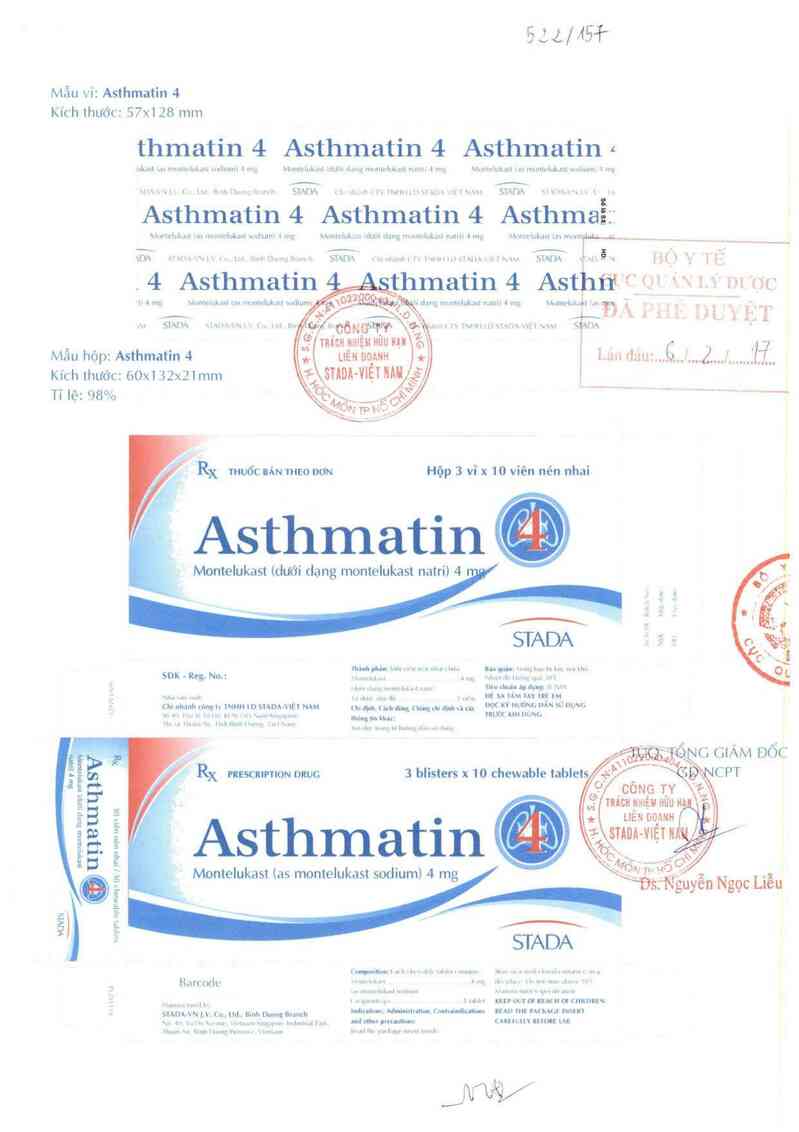 thông tin, cách dùng, giá thuốc Asthmatin 4 - ảnh 0