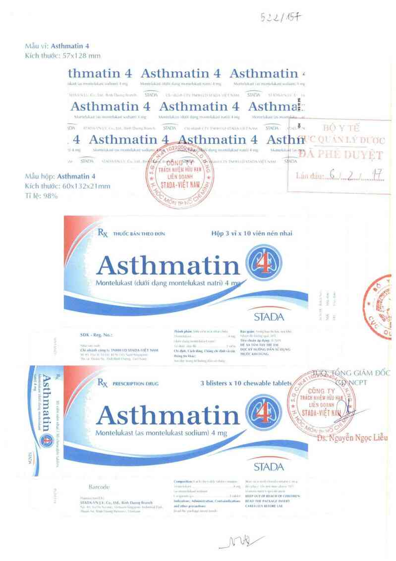 thông tin, cách dùng, giá thuốc Asthmatin 4 - ảnh 0