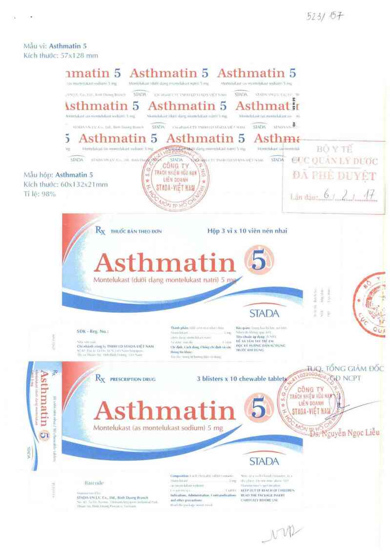 thông tin, cách dùng, giá thuốc Asthmatin 5 - ảnh 0