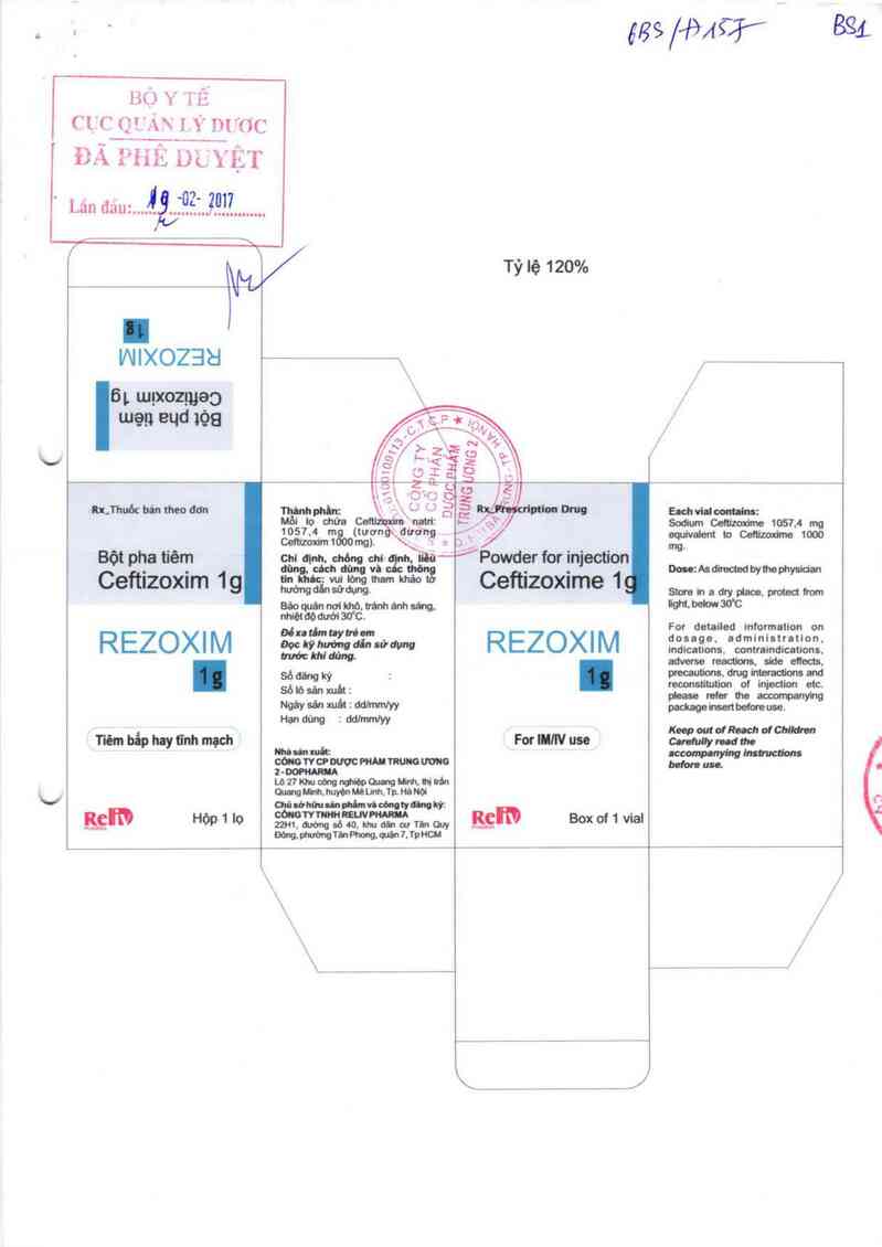 thông tin, cách dùng, giá thuốc Rezoxim 1g - ảnh 0