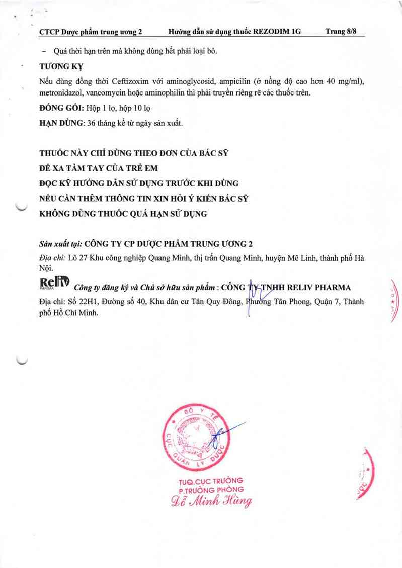 thông tin, cách dùng, giá thuốc Rezoxim 1g - ảnh 10