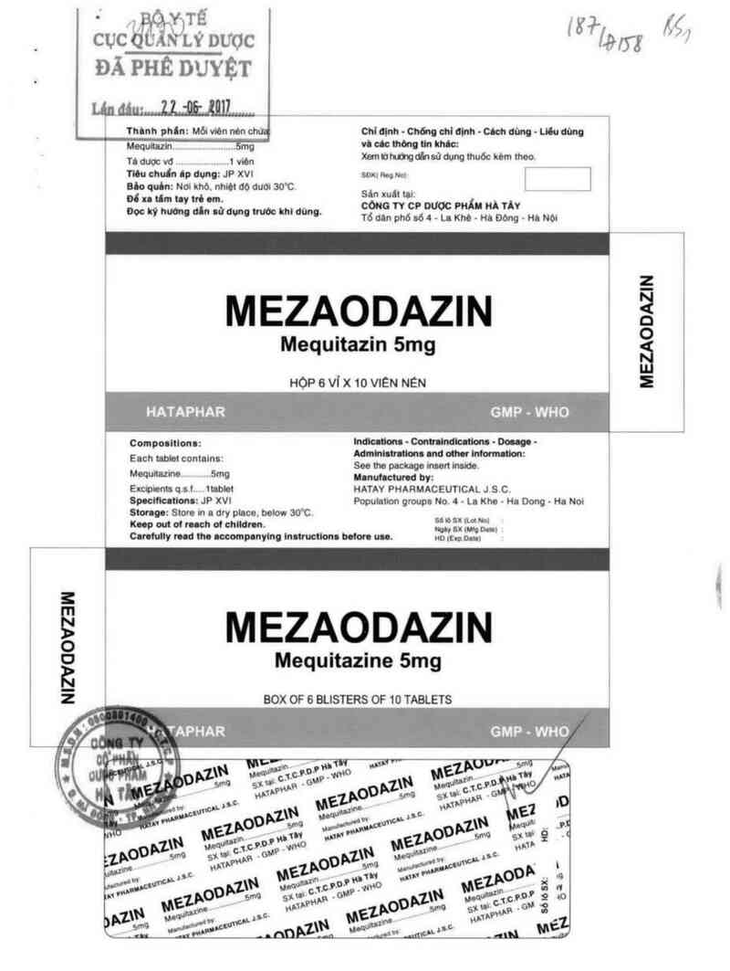 thông tin, cách dùng, giá thuốc Mezaodazin - ảnh 0