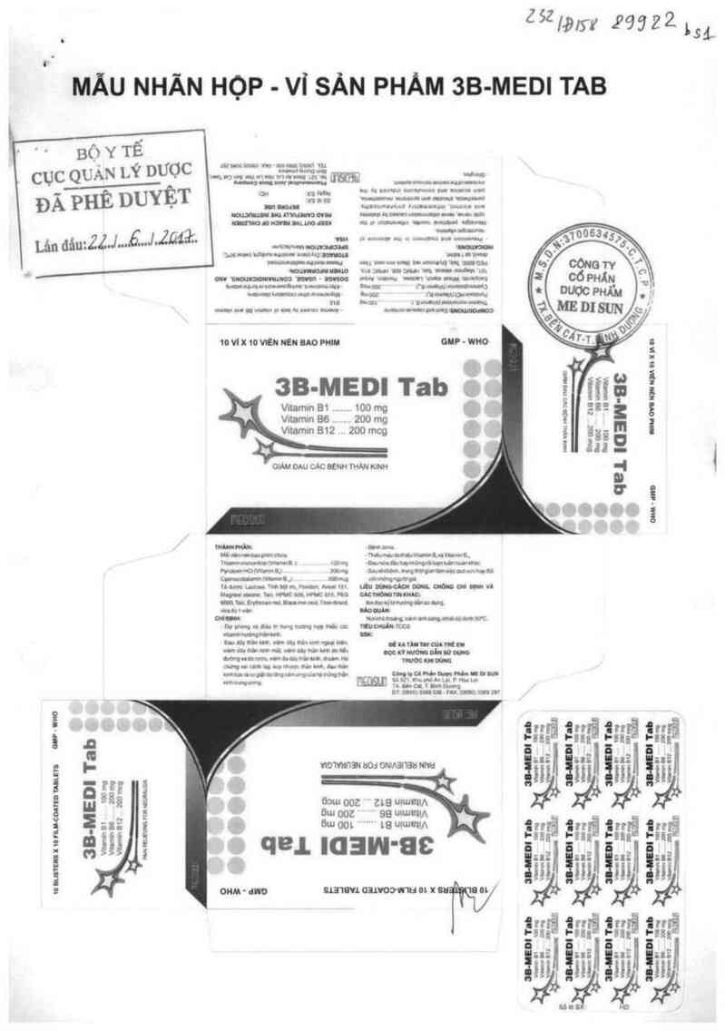 thông tin, cách dùng, giá thuốc 3B-Medi tab - ảnh 0