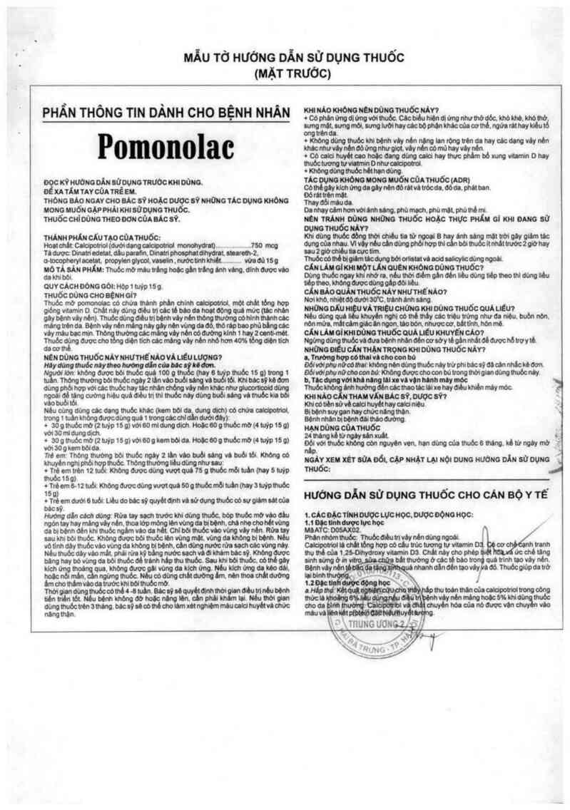 thông tin, cách dùng, giá thuốc Pomonolac - ảnh 2