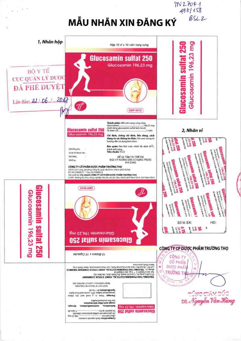 thông tin, cách dùng, giá thuốc Glucosamin sulfat 250mg - ảnh 0