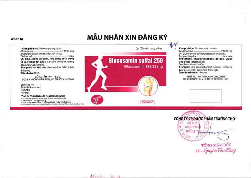 thông tin, cách dùng, giá thuốc Glucosamin sulfat 250mg - ảnh 2